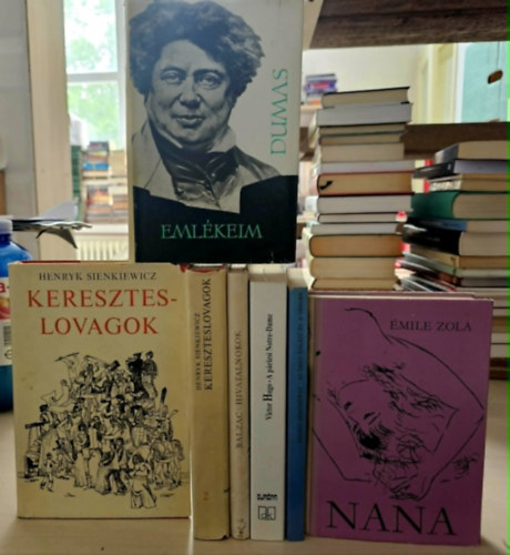 Alexandre Dumas, Sienkiewicz Henryk, Emil Zola, Ernest Hemingway, Victor Hugo, Honoré de Balzac: 6db regény, KÖNYVMENTŐ AJÁNLAT: Emlékeim+ Kereszteslovagok I-II.+ Nana+ Az öreg halász és a tenger+ A párizsi Notre-Dame+ Hivatalnokok antikvár