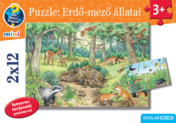 Puzzle: Erdő-mező állatai játékkártya
