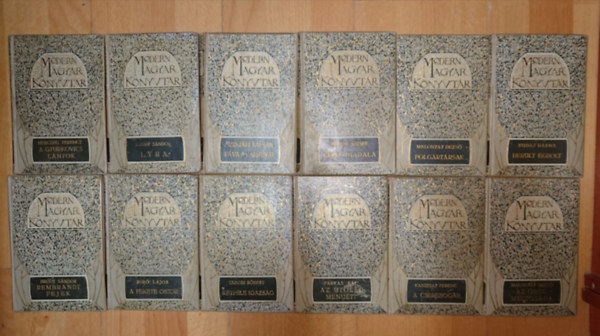 Kanizsay Ferenc, Farkas Pál, Tábori Róbert, Bíró Lajos, Bródy Sándor, Malonyay Dezső, Buday Barna, Herczeg Ferencz, Mikszáth Kálmán, Hevesi József: 12 kötet a Moddern Magyar Könyvtárból: Eros diadala, Páva varjúval, Polgártársak, Lyra, A Gyurkovics lányok, Derült égbolt, Az öreg méltósága, Rembrandt fejek, A fekete ostor, Kétféle igazság, Az utolsó menüett, A cserebogár antikvár