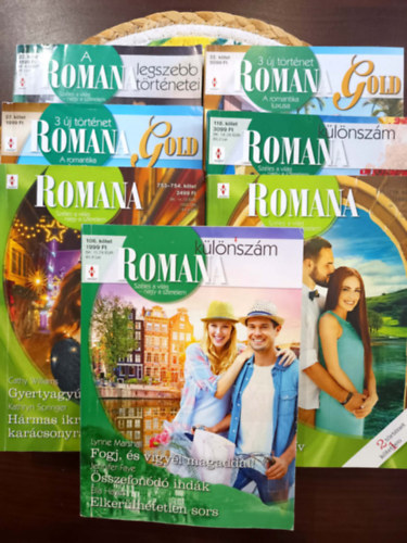 Tara Pammi; Amanda Cinelli; Jules Bennett, Lynne Marshall, Ella Hayes, Jennifer Faye, Joss Wood, Janice Maynard, Cathy Williams, Maya Blake, Tara Pammi: Romana könyvcsomag 7 darabos: Romana Gold 27. Romana 23, Romana 118., Romana 715-716., Romana 753-754., Romana Gold 32., Romana különszám 106. antikvár