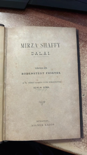 Bodenstedt Frigyes: Mirza Shaffy dalai antikvár