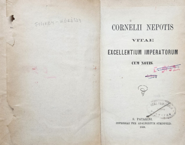 Cornelii Nepotis: Cornelii Nepotis: Vitae Excellentium imperatorium antikvár