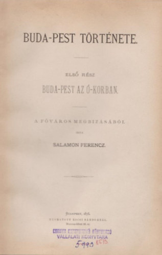 Salamon Ferenc: Buda-Pest története I antikvár