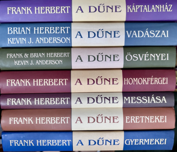 Frank Herbert: 7 db DŰNE könyv: Dűne gyermekei + Dűne vadászai + Dűne eretnekei + Dűne ösvényei + Dűne homokférgei + Dűne messiása + Káptalanház antikvár