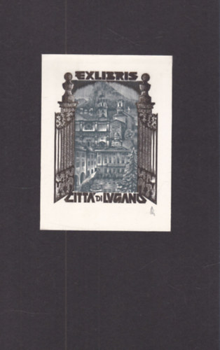 Ex Libris - Cittá di Lugano (eredeti nyomat) antikvár