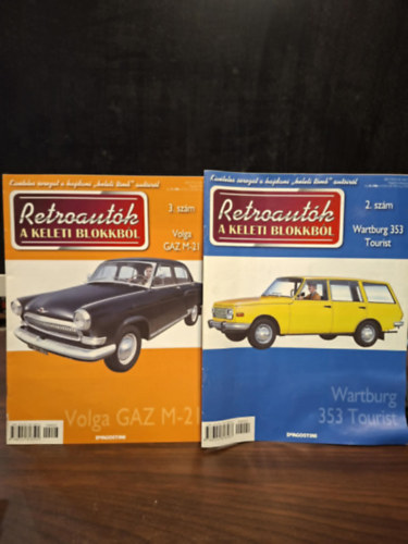 Széky János (szerk.): 2 db a Retroautók a Keleti Blokkból Magazin: 3. szám (Volga GAZ M-21) + 2.szám (Wartburg 353 Tourist) antikvár
