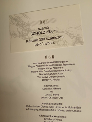 Dárday A.Nikolett (szerk.): Scholz (Monográfia)- számozott antikvár