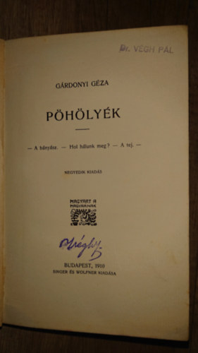 Gárdonyi Géza: Pöhölyék antikvár