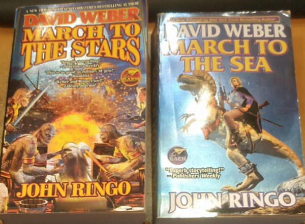 David Weber, John Ringo: 2 db David Weber: March to the Stars + March to the Sea antikvár