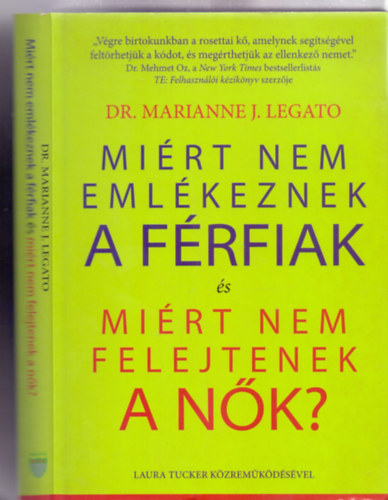 Dr. Marianne J. Legato - Laura Tucker közreműködésével: Miért nem emlékeznek a férfiak és miért nem felejtenek a nők? antikvár