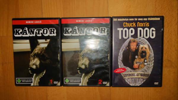 Chuck Norris, Nemere László: 3 DVD főszerepben kutyákkal: Top  Dog, Kántor 1-2. antikvár