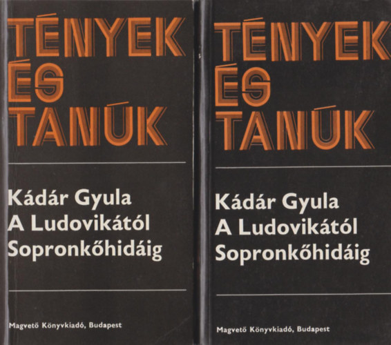 Kádár Gyula: A Ludovikától Sopronkőhidáig I-II. (Tények és Tanúk) antikvár