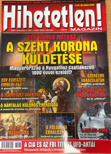 Hihetetlen! magazin XXIII. évfolyam 3. (257.) szám 2023. március antikvár