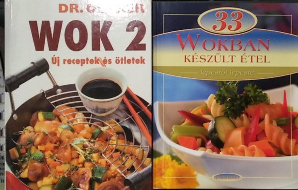 Dr. Oetker: 2 db szakácskönyv: Wok 2 - Új receptek és ötletek+ 33 wokban készült étel lépésről lépésre antikvár