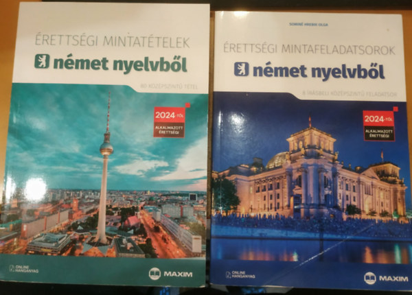 Sominé Hrebik Olga: 2 db Érettségi mintafeladatsorok német nyelvből (8 írásbeli középszintű feladatsor) + Érettségi mintatételek német nyelvből (80 középszintű tétel) antikvár