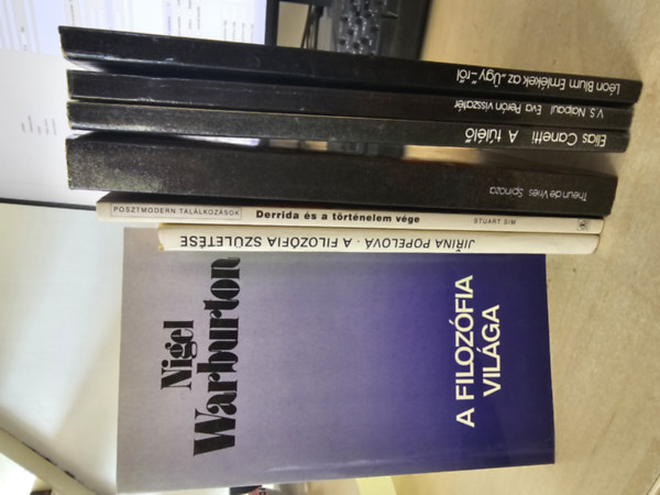 Nigel Warburton, Jirina Popelová, Stuart Sim, Theun De Vries, Elias Canetti, V. S. Naipaul: 7db filozófia kötet, KÖNYVMENTŐ AJÁNLAT: A filozófia világa+ A filozófia születése+ Derrida és a történelem vége+ Spinoza+ A túlélő+ Eva Perón visszatér+ Emlékek az "Ügy"-ről antikvár