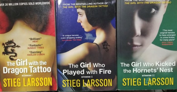 Stieg Larsson: Millennium Trilogy  - The Girl with the Dragon Tattoo - The Girl Who Played with Fire - The Girl Who Kicked the Hornets' Nest antikvár