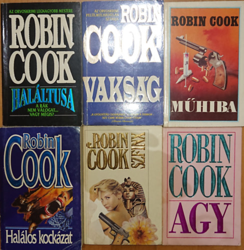 Robin Cook: 6 könyv Robin Cooktól: Agy, Szfinx, Műhiba, Vakság, Haláltusa, Halálos kockázat antikvár