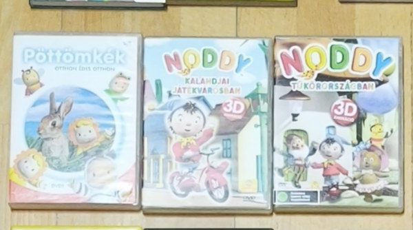 3db DVD a legkisebbeknek - Pöttömkék-Otthon édes otthon, Noddy kalandjai Játékvárosban, Noddy Tükörországban antikvár