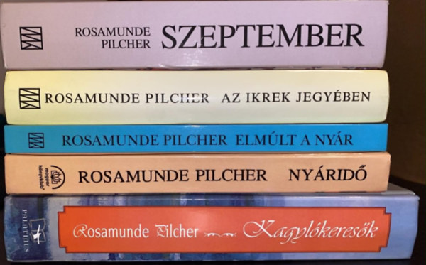 Rosamunde Pilcher: 5 db Rosamunde Pilcher romantikus regény: Szeptember + Az ikrek jegyében + Elmúlt a nyár + Nyáridő + Kagylókeresők antikvár
