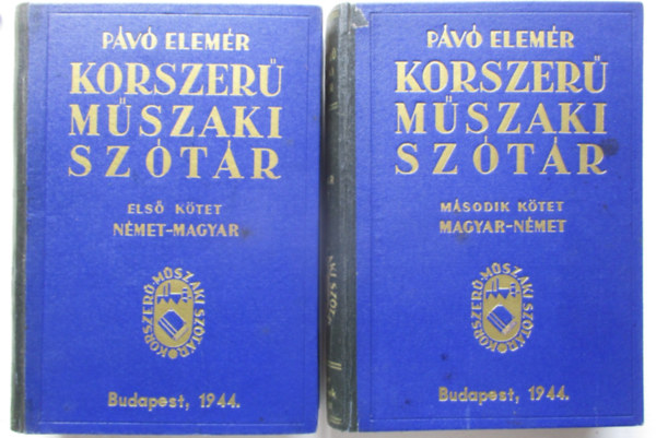 Pávó Elemér: Korszerű műszaki szótár I-II. (német-magyar, magyar-német) antikvár