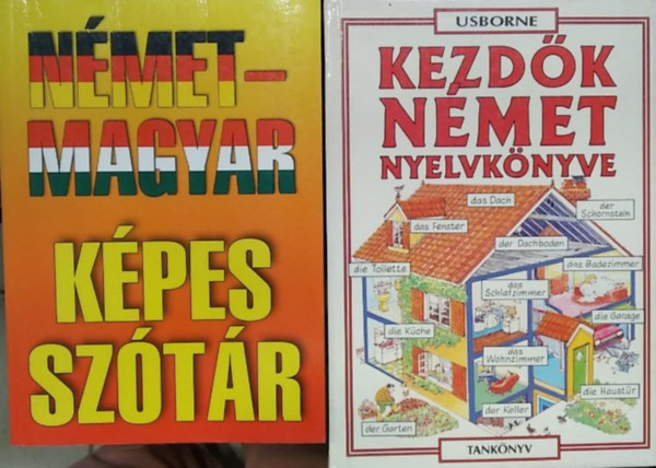 Helen Davies, Jászai Emese Anna: 2 db német nyelvkönyv: Kezdők német nyelvkönyve (Usborne)+ Német-magyar képes szótár antikvár