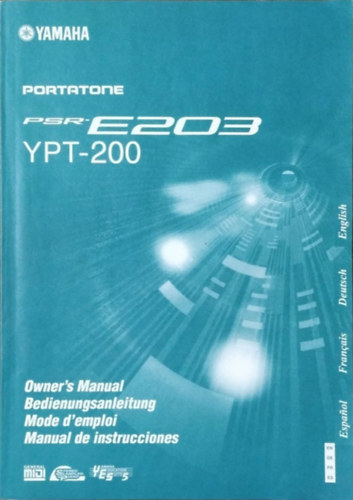 Yamaha Portatone PSR-E203 / YPT-200 - Owner's Manual antikvár