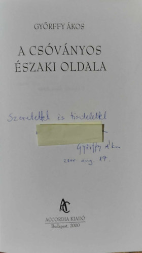 Győrffy Ákos: A csóványos északi oldala könyv