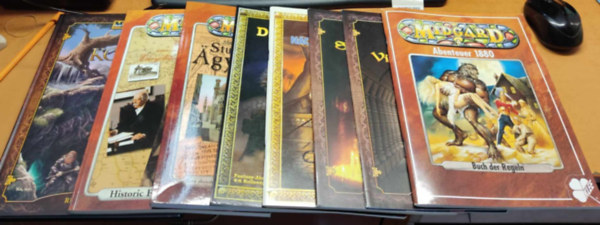 Jürgen E. Franke: Midgard: Der Kodex (Regelbuch); Doctor Nagelius; Sturm über Agypten; Der Weisse Wurm; Die Suche Nach dem Regenstein; Schattenspiele; Das Viarchengrab; Abenteuer 1880 (8 kötet) antikvár