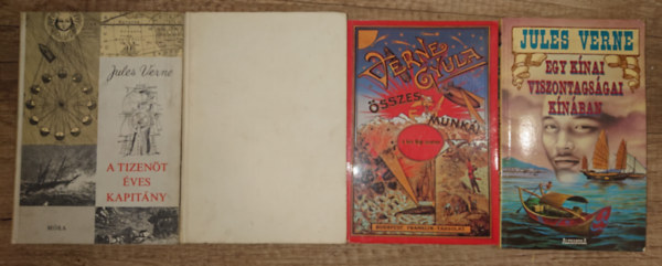 Jules Verne: 4 klasszikus ifjúsági regény Jules Verne-től: Egy kínai viszontagságai Kínában, A két kip testvér, A tizeöt éves kapitány, Kétévi vakáció antikvár
