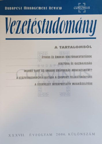 Vezetéstudomány - A tartalomból XXXVII. évf. 2006. különszám antikvár