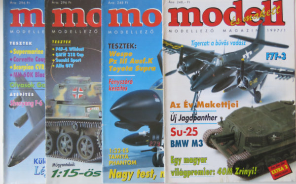 Modell és makett modellező magazin 4 szám: 1997/1-2-4-5 (nem teljes évfolyam) antikvár