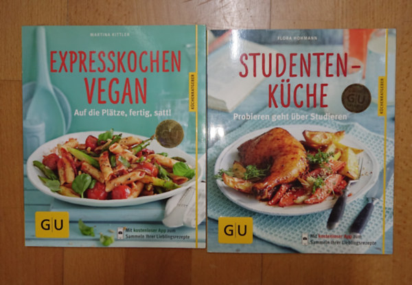 Martina Kittler, Flora Hohman: 2 német nyelvű szakácskönyv: Expresskochen Vegan, Studentenküche antikvár