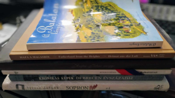Bagyinszki Zoltán: 6 db-os KÖNYVMENTŐ AJÁNLAT, album: Látott dolgok...Sopron+Debrecen évszázadai-Krónikás képek+Székesfehérvár a koronázóváros+Hajdú-Bihar megye+Haza a magasból+A Balaton könyve antikvár