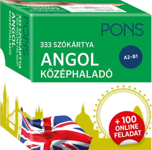 PONS 333 szókártya angol középhaladó + 100 online feladat