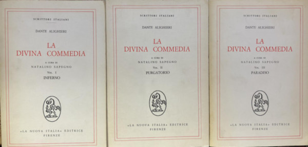 Dante Alighieri: La Divina Commedia I-III. - Inferno - Paradiso - Purgatorio - (Edizione integrale) antikvár
