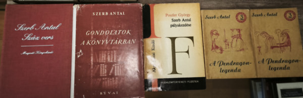 Szerb Antal, Poszler György: 4db Szerb Antallal kapcsolatos mű - Szerb Antal-A Pendragon-legenda I-II., Száz vers, Gondolatok a könyvtárban, Poszler György-Szerb Antal pályakezdése antikvár
