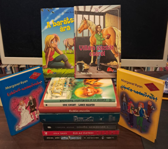 Margaret Ryan, Kate Wolf, Eric Knight, Diane Karlstrom, Malin Stehn, Bársony István, Dave Barry, Leila Sales, Miklya Anna, Rachel Ward: 11 db-os ifjúsági KÖNYVMENTŐ AJÁNLAT: Esküvő-hadművelet+Jópofa-hadművelet+Lassie és a titkozatos balesetek+Lassie hazatér+A barátság ára+ antikvár