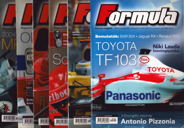 Bethlen Tamás (főszerk.): Formula magazin 2003/2., 5., 6., 10., 11., 12. számok (6 db) antikvár