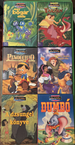 Klasszikus Walt Disney mesék csomag 6db: 1. Dumbó - 3. Dzsungel könyve - 11. Pinocchio - 21. A Notre Dame-i toronyőr - 25. Egy bogár élete - 27. Tarzan antikvár