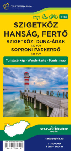 Szigetköz, Hanság, Fertő kerékpáros-, vízisport- és turistatérkép akciós termékkép 1