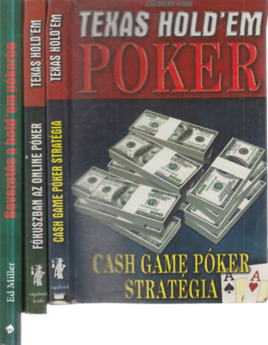 3 db. kártyás könyv (Texas Hold'Em Poker: Cash Game poker - Online poker + Bevezetés a hold'em pókerbe) antikvár