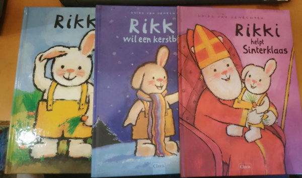 Guido Van Genechten: 3 db Rikki + Rikki helpt Sinterklaas + Rikki wil een kerstboom antikvár