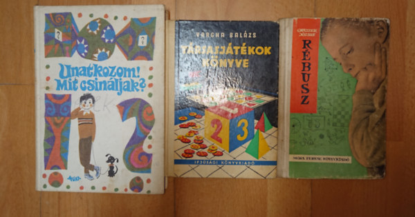Grätzer József, Vargha Balázs: 3 könyv unatkozó gyerekeknek: Unatkozom! Mit csináljak?, Társasjátékok könyve, Rébusz antikvár