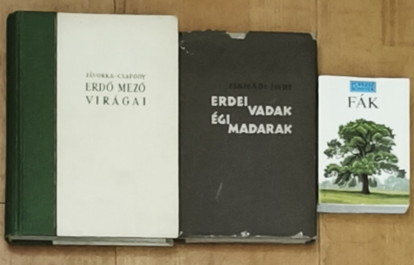 Jávorka-Csapody, Csanádi Imre: 2db erdő-mező élőlényeivel kapcsolaos mű + ajándék Fürkész Könyv (összesen 3db könyv) - Erdő mező virágai, Erdei vadak, égi madarak + Fürkész Könyvek-Fák antikvár