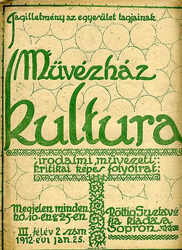 Művészház Kultura III. félév 2. szám (irod., művészeti, kritikai képes fi.) antikvár