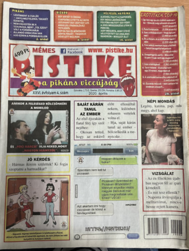 ismeretlen: Pistike a pikáns viccújság XXVI. évfolyam 4. szám - 2020. április antikvár