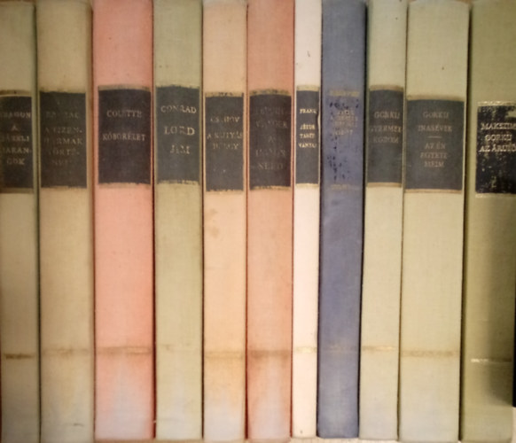 Louis Aragon, Honoré de Balzac, Colette, Joseph Conrad, Anton Csehov, Lion Feuchtwanger, Leonhard Frank, Graham Greene, Makszim Gorkij, Thomas Hardy, Ernest Hemingway, Aldous Huxley, Nikosz Kazantzakisz, Jack London, Sinclair Lewis, Guy De Maupassant, William Somerset Maugham, Navarrai Margit, Antoine de Saint-Exupéry, Stendhal, Jonathan Swfit, Walter Scott, William Makepeace Thackeray, Franz Werfel, H.G.Wells: 35 db. kötet a Világirodalom remekei sorozatból antikvár