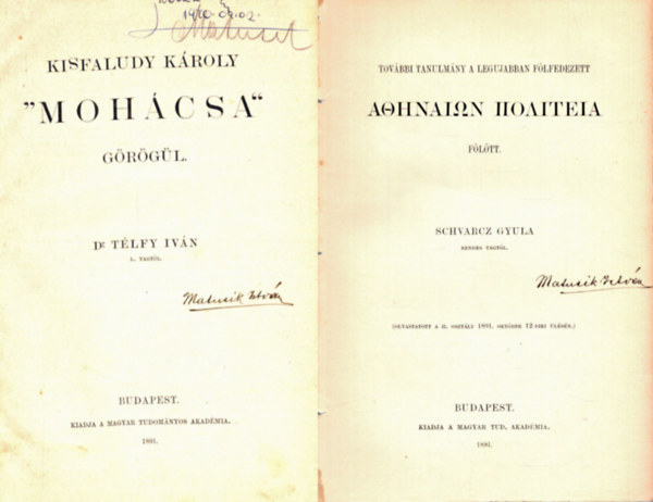 Schvarcz Gyula, Télfy Iván, Dr. Ábel Jenő: 6 mű egyben az 1800-as évek végéről antikvár