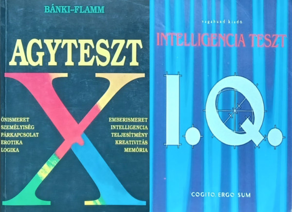 Szöllősi Péter, Dr. Bánki M. Csaba - Dr. Flamm Zsuzsa: 2 db I.Q. teszt könyv: IQ - Intelligencia teszt - Agyteszt (Önismeret-Személyiség-Párkapcsolat-Erotika-Logika) antikvár